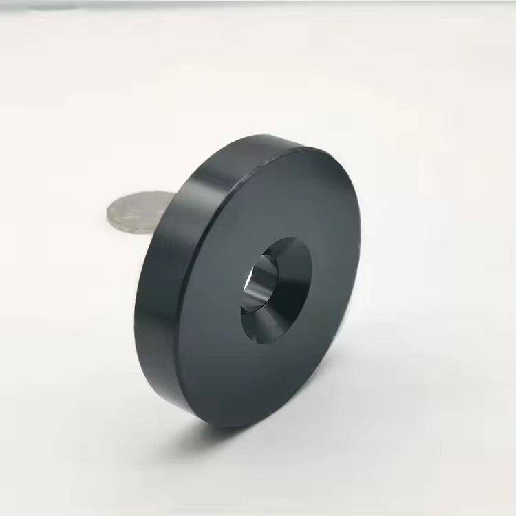 Black epoxy coated disc neodymium magnets countersunk magnet with M3 M4 M5 M6 M8 screw hole