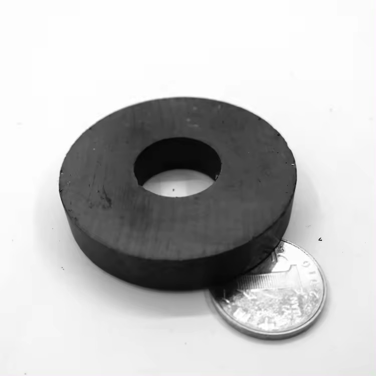 F38x5x8mm Y30 black permanent ferrite magnet bulk price magnet stocks ferrite ring magnet